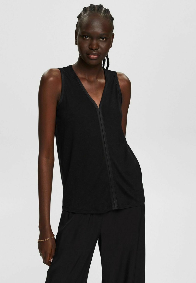 Damen T-Shirts | Esprit Collection MIT V AUSSCHNITT Top black/schwarz - RU47541 Damen T-Shirts | Esprit Collection MIT V AUSSCHNITT Top black/schwarz - RU47541