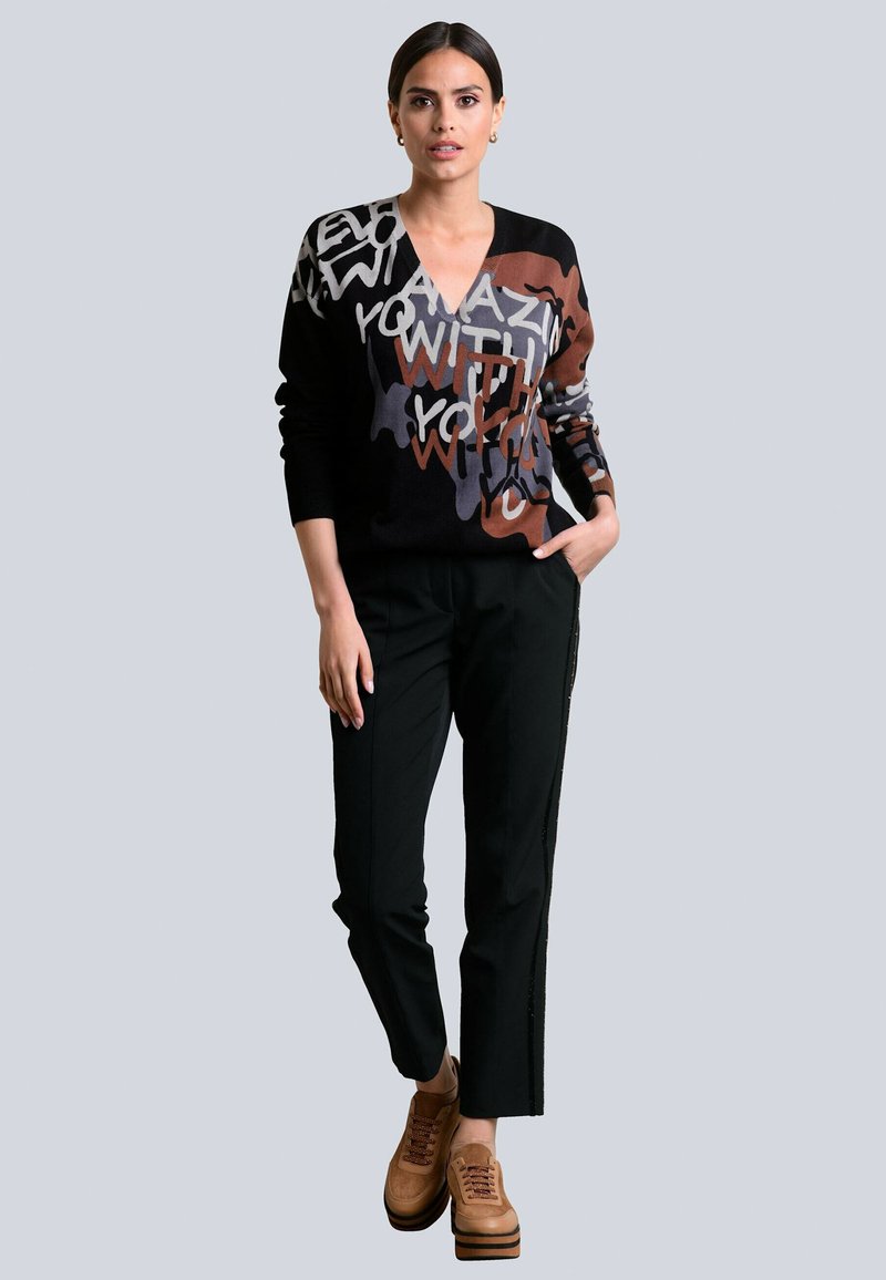 Damen Strickjacken | Alba Moda Strickpullover black/schwarz - XW12144 Damen Strickjacken | Alba Moda Strickpullover black/schwarz - XW12144