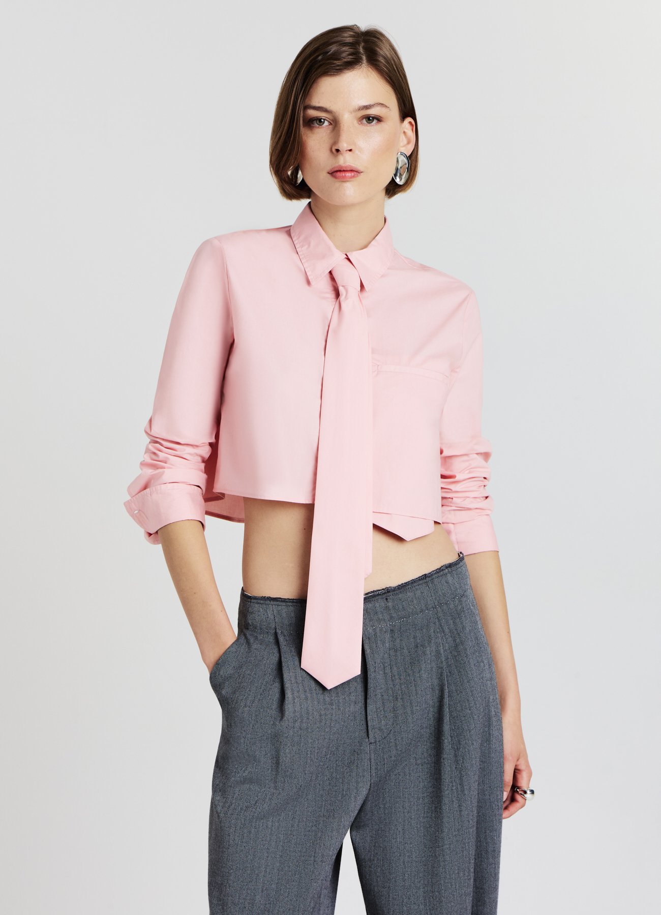 Calliope CAMICIA CROP CRAVATTA Camicia rosa chiaro/rosa