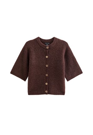 New Look, DARK  SHORT SLEEVE BUTTON FRONT CARDIGAN - Chaqueta de punto - dark brown
