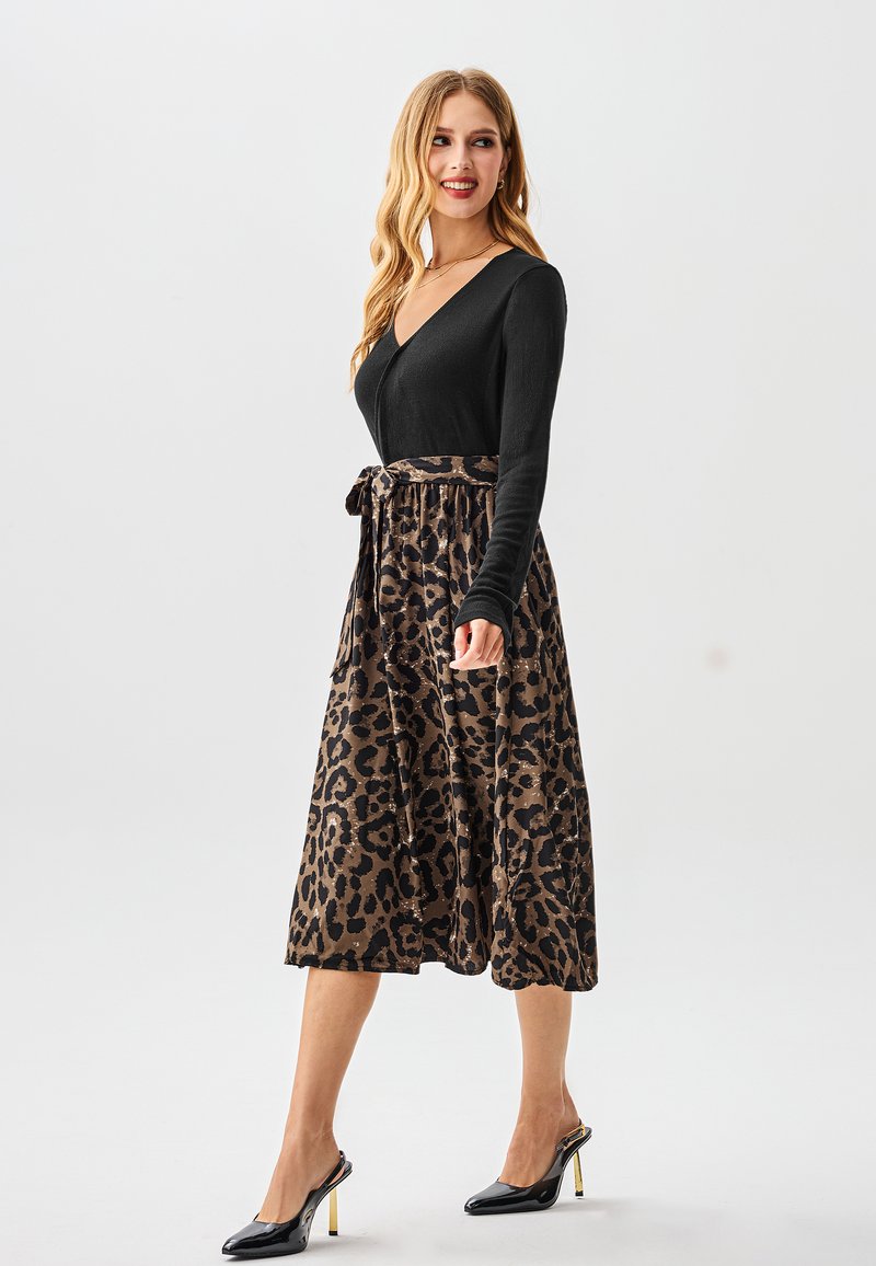 Cupshe Day dress - black leopard/black - Zalando
