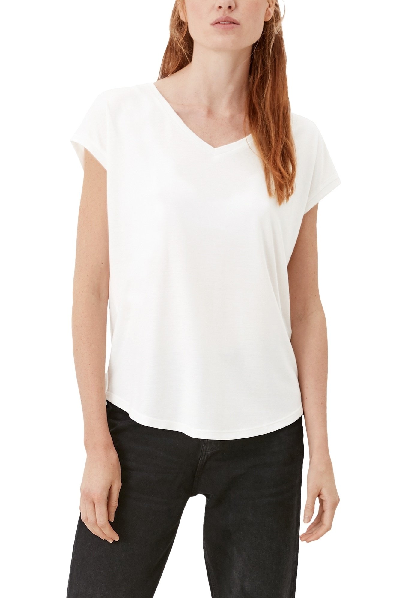 QS by s.Oliver MODAL MIX T Shirt basic whiteoffwhite QS by s.Oliver MODAL MIX T Shirt basic whiteoffwhite