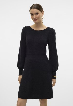 Vero Moda VMFLAVOUR - Stickad klänning - black