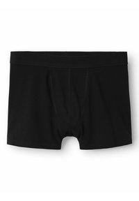 Boxers en coton noir avec une ceinture élastique douce, dotés d'une poche avant et de coutures minimales pour un confort et une flexibilité optimaux.
