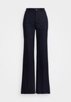 PINSTRIPE WOOL-BLEND TWILL WIDE-LEG PANT - Broek - navy/cream