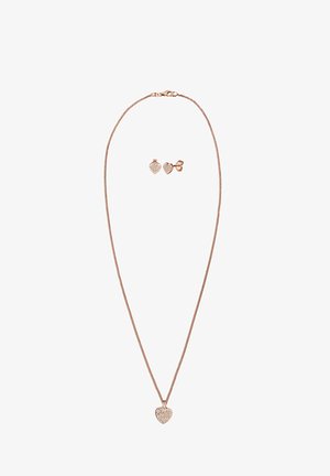 Elli SPARKLING HEART CHARM - MIT KRISTALLEN VON SWAROVSKI® - Ohrringe - rose gold-coloured