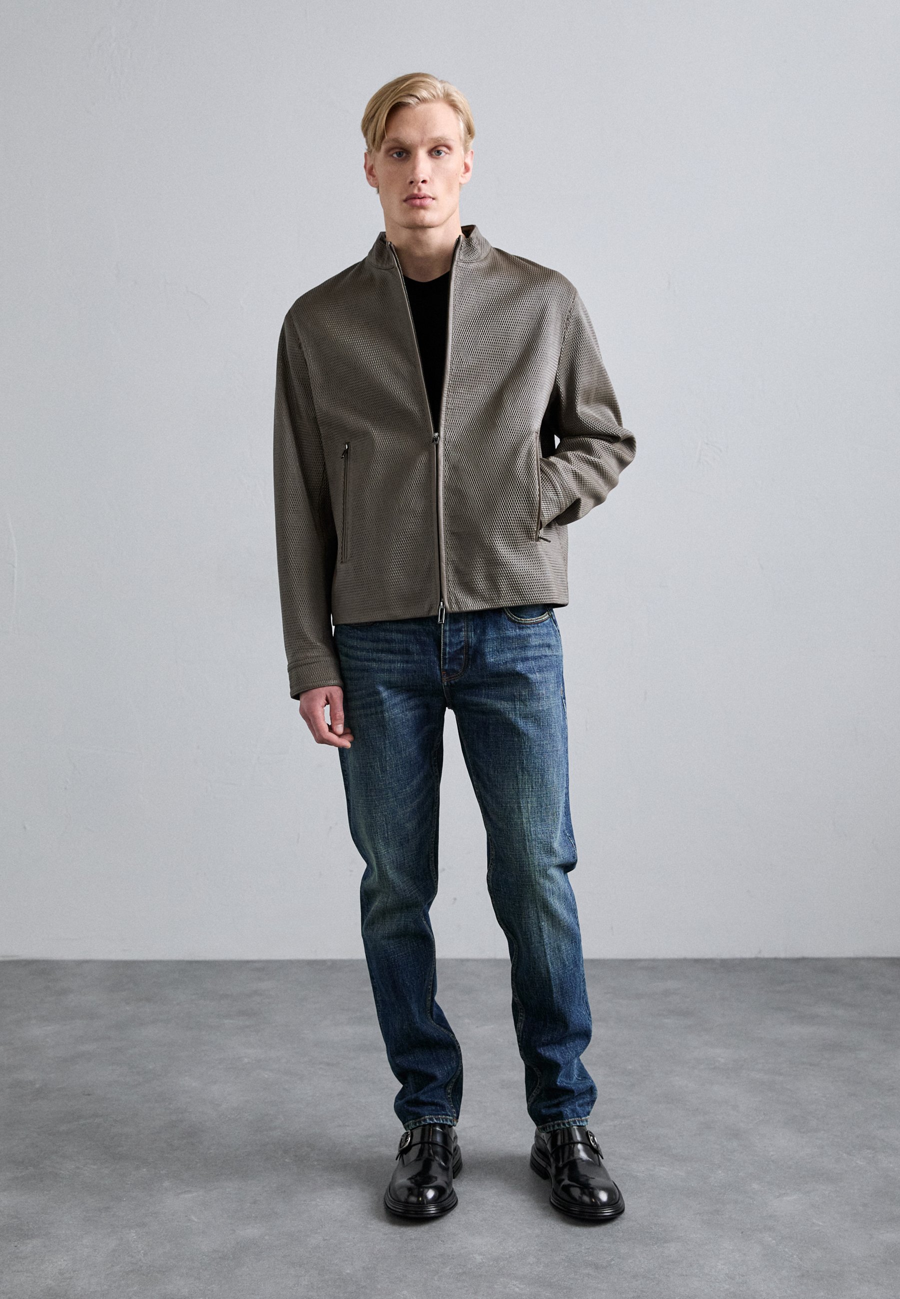 Emporio Armani Leather jacket レザー　ジャケット Emporio Armani / Black Leather Biker Jacket