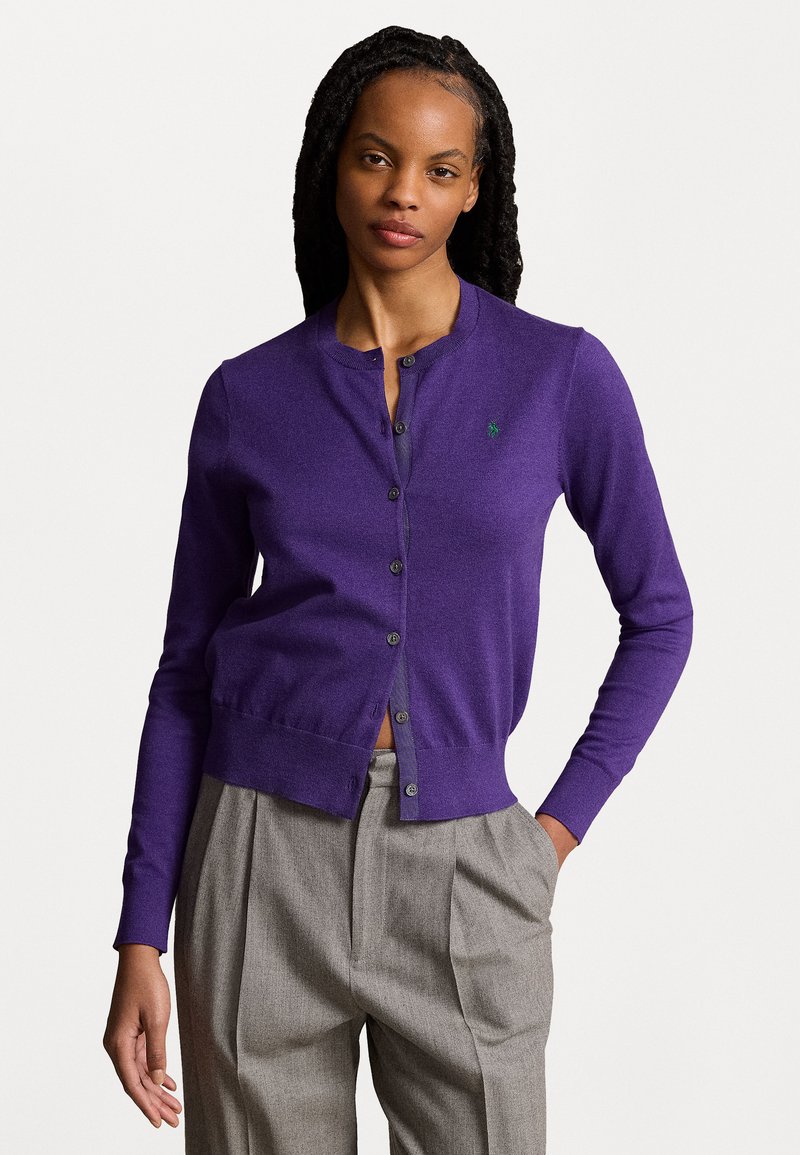 Polo Ralph Lauren PIMA COTTON LONG SLEEVE CARDIGAN - Neuletakki - morgan purple heather