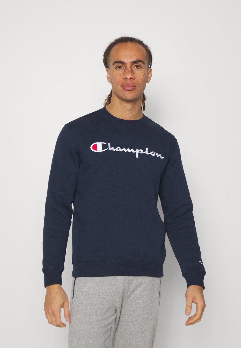 Champion CLASSIC CREWNECK LARGE LOGO - Sweater - nny/donkerblauw ...