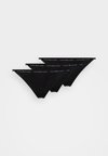 MULTI SHAPE BOTTOM 3 PACK - Thong - black
