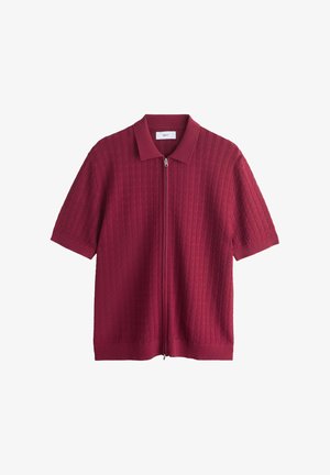 Next, REGULAR FIT - POINTELLE ZIP THROUGH - Camicia - red