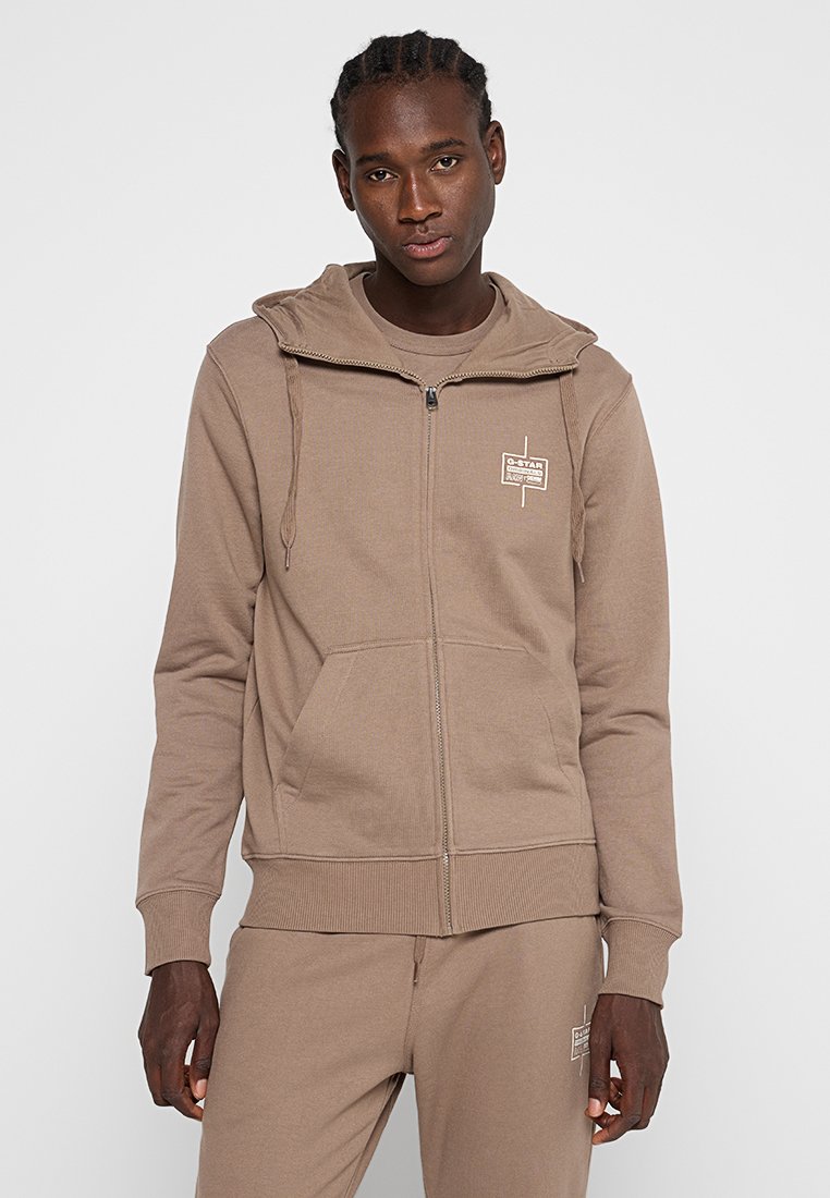 G-Star Sweater met rits lichtbruin