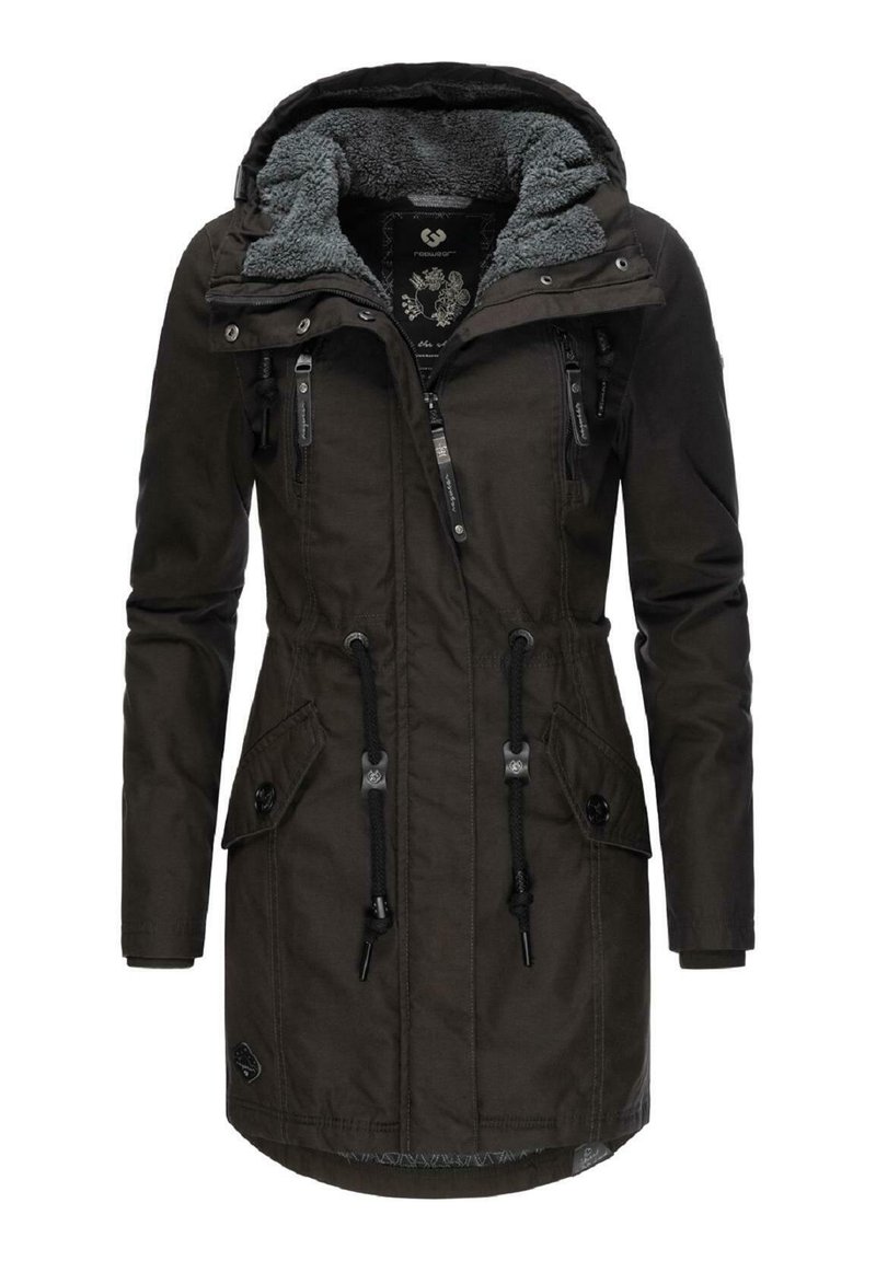 Ragwear Wintermantel voor dames, warme, lange, waterdichte steppmantel met capuchon Natalka Intl, XS-6XL, 4XL