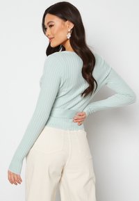 Bubbleroom KNITTED RIB WRAP TOP - Sweter