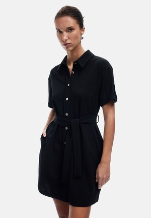 Koton POLO NECK MINI - Robe chemise - black