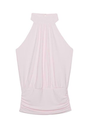 Stradivarius, PUFF-EFFECT HALTER TOP - Blouse - salmon