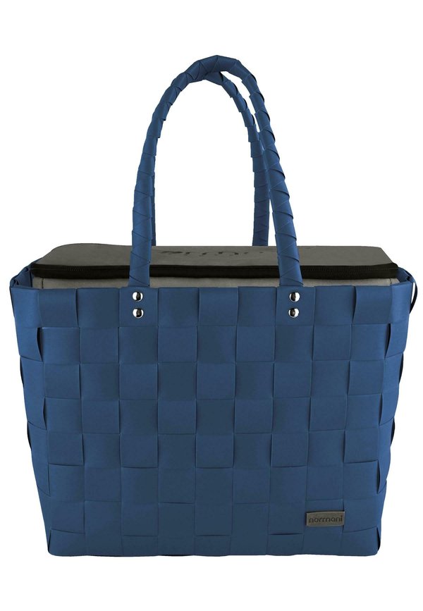 FLECHTKORB MIT GROSSER KÜHL - Handtasche - petrol