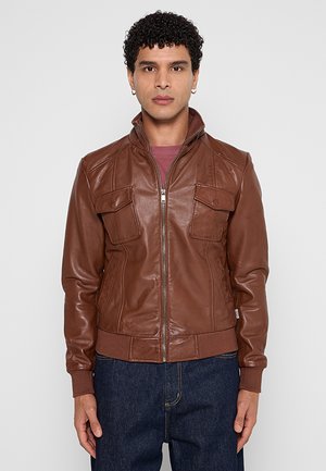 BJORN - Chaqueta de cuero - cognac