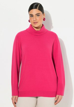 ROLLKRAGEN BÜNDCHEN - Strickpullover - red pink