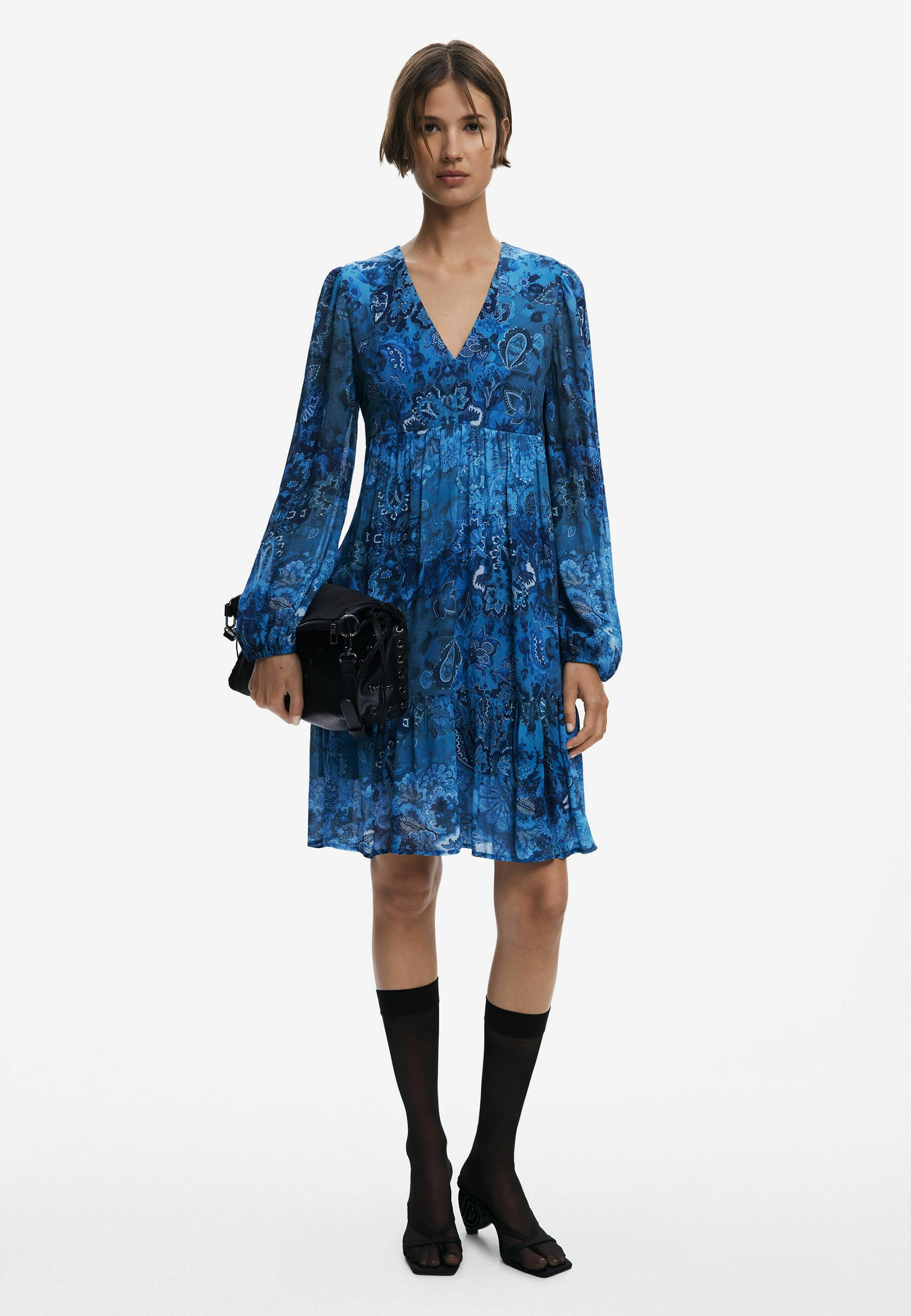 Robe Noire Fluide Desigual - Taille L - Occasion Très Bon État