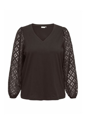 ONLY Carmakoma, BLUSE CAREFFIE BLUSE - Long sleeved top - chocolate torte