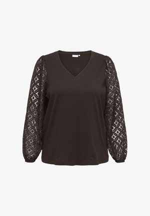 ONLY Carmakoma, BLUSE CAREFFIE BLUSE - Top s dlhým rukávom - chocolate torte