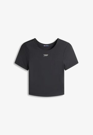 Tommy Jeans, SLIM SH SCRIPT TEE - Βασικό μπλουζάκι - black