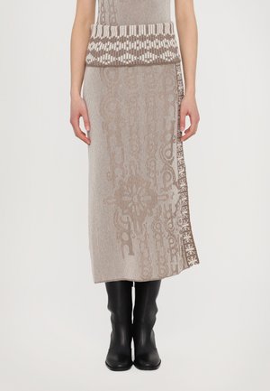 ILLUSION MAXI SKIRT - Maksihame - earth