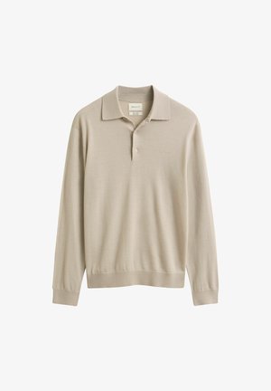 GANT, EXTRAFINE MERINO WOOL POLO - T-shirt à manches longues - clay beige