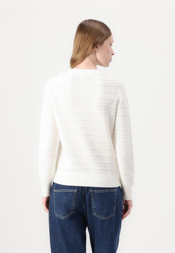 TEXTURED C NECK - Jumper - eggshell4