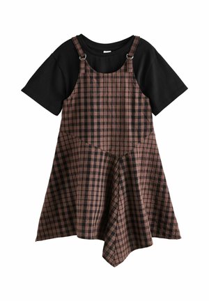 Next, NEUTRAL CHECK PINAFORE - Day dress - brown
