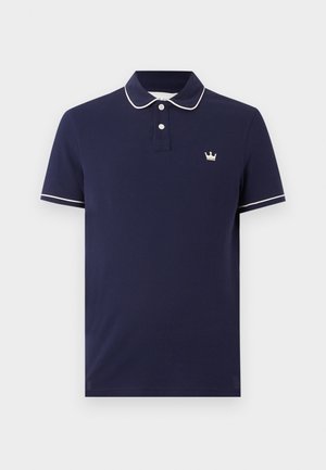 Pier One, CONTRAST EMBROIDERY SHORT SLEEVES POLO SHIRT - Polokošeľa - evening blue/egret