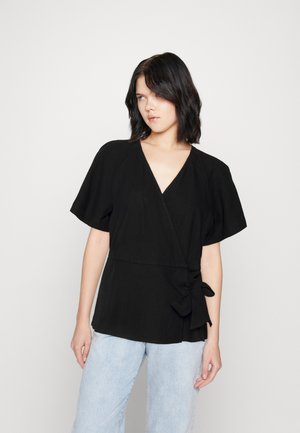 Vero Moda VMMYMILO WIDE WRAP - Μπλουζάκι με στάμπα - black