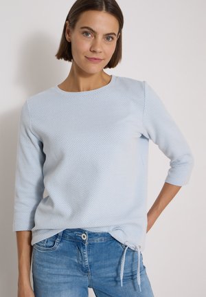 Cecil, 3/4-SLEEVE SHIRT WITH A ROUND NECK AND TEXTURED FABRIC - T-shirt à manches longues - easy blue