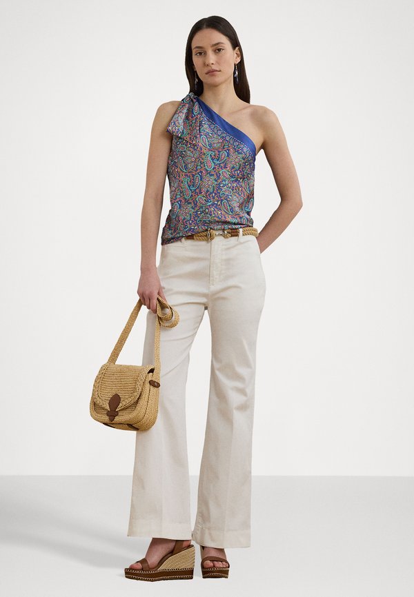 Paisley Twill One Shoulder Blouse - Top4