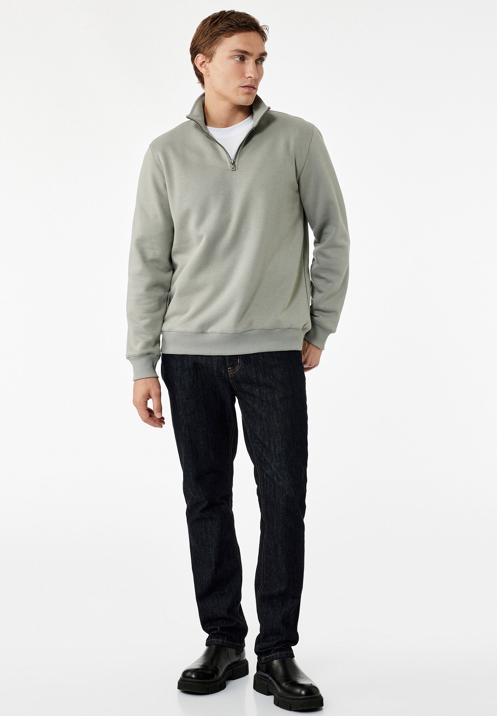 Felpa Donna Koton Mezza Zip Oversize Varsity Con Tasca | Morbida Interno, Vestibilità Comoda E Casual, Taglia XL - 4