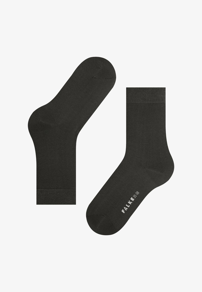 Schwarze Knöchelsocken aus einem glatten, elastischen Material mit einem gerippten Bund. Mit einem auf der Sohle gedruckten Logo.