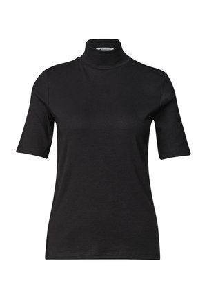 Street One, T-SHIRT MIT TURTLE NECK IN RIPPSTRUKTUR - T-shirt basique - black