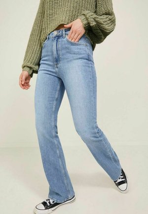 Blauwe Jeans Dames JJXX JXSEOUL MW AKM NOOS - Jeans Straight Leg - Jolly Green/grün JJXX Jxseoul Collectie