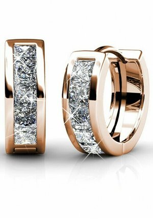 Boucles d'oreilles - couleur or rose/cristal