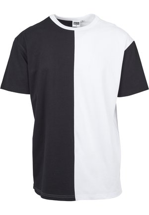 Urban Classics OVERSIZE HARLEQUIN TEE - Potiskana majica - black/white