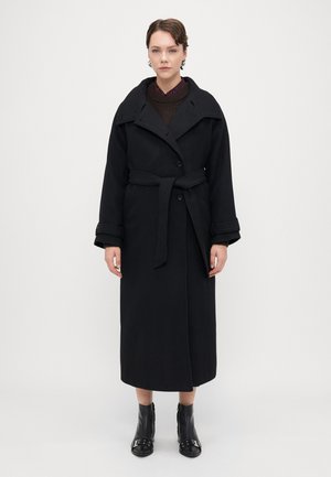 BELTED COAT - Klasisks mētelis - black