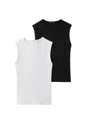 Stradivarius, 2-PACK OF BASIC SLEEVELESS T-SHIRTS - Débardeur - black
