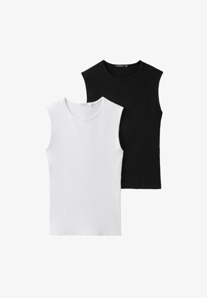 Stradivarius, 2-PACK OF BASIC SLEEVELESS T-SHIRTS - Débardeur - black