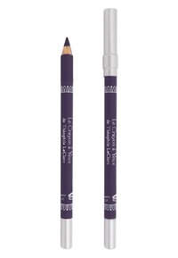 Matita per occhi viola con punta affilata e cappuccio argentato. Presenta testo bianco sul corpo, che indica il marchio e il nome del prodotto.