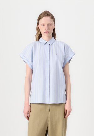 SLEEVELESS RELAXED SHIRT - Button-down blouse - monochrome/sweet blue