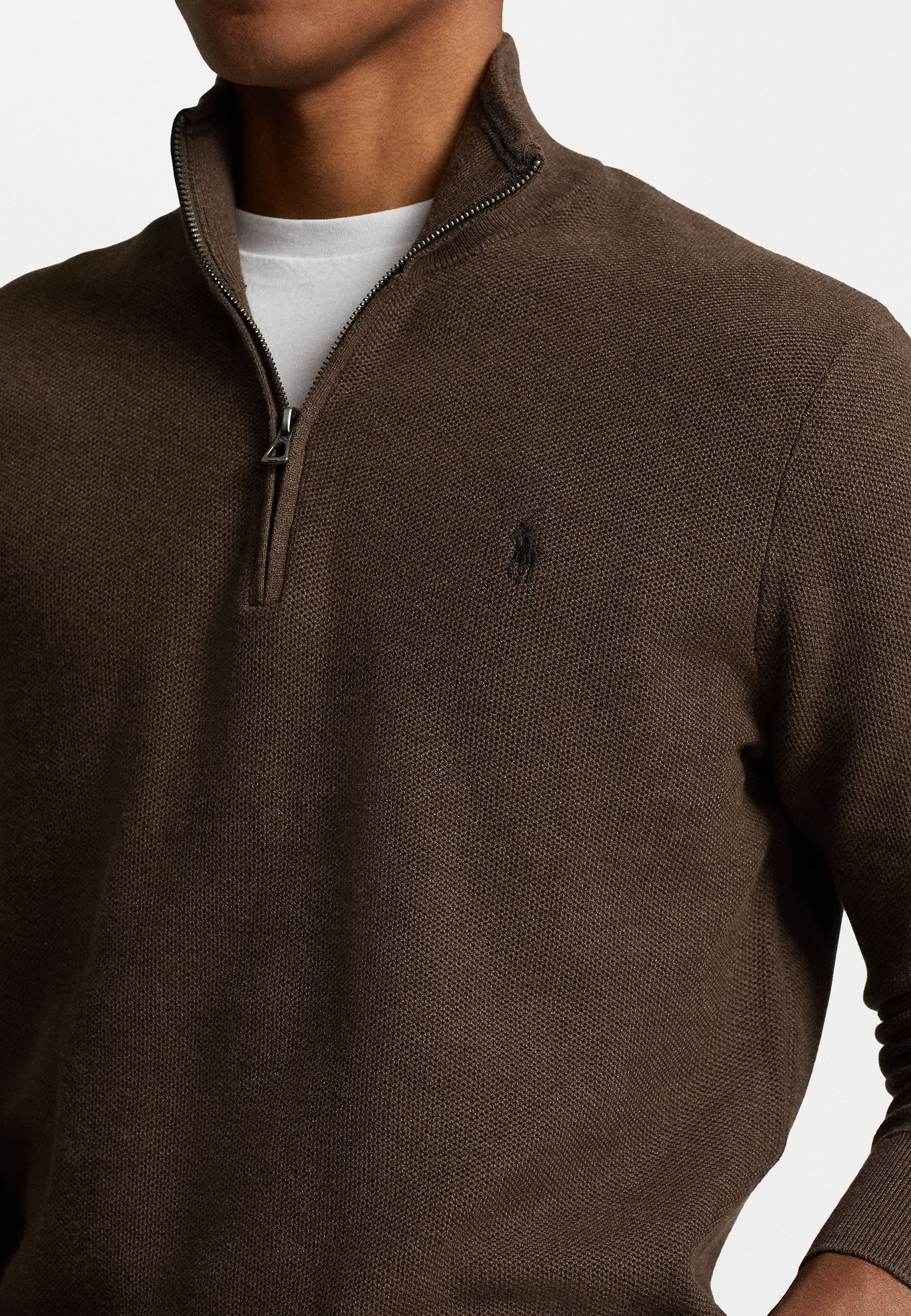 Polo Ralph Lauren MESH KNIT COTTON QUARTER-ZIP SWEATER