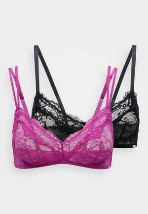 ORIGINS NON PADDED BRALETTE 2 PACK - Formujúca podprsenka - fuchsia/black