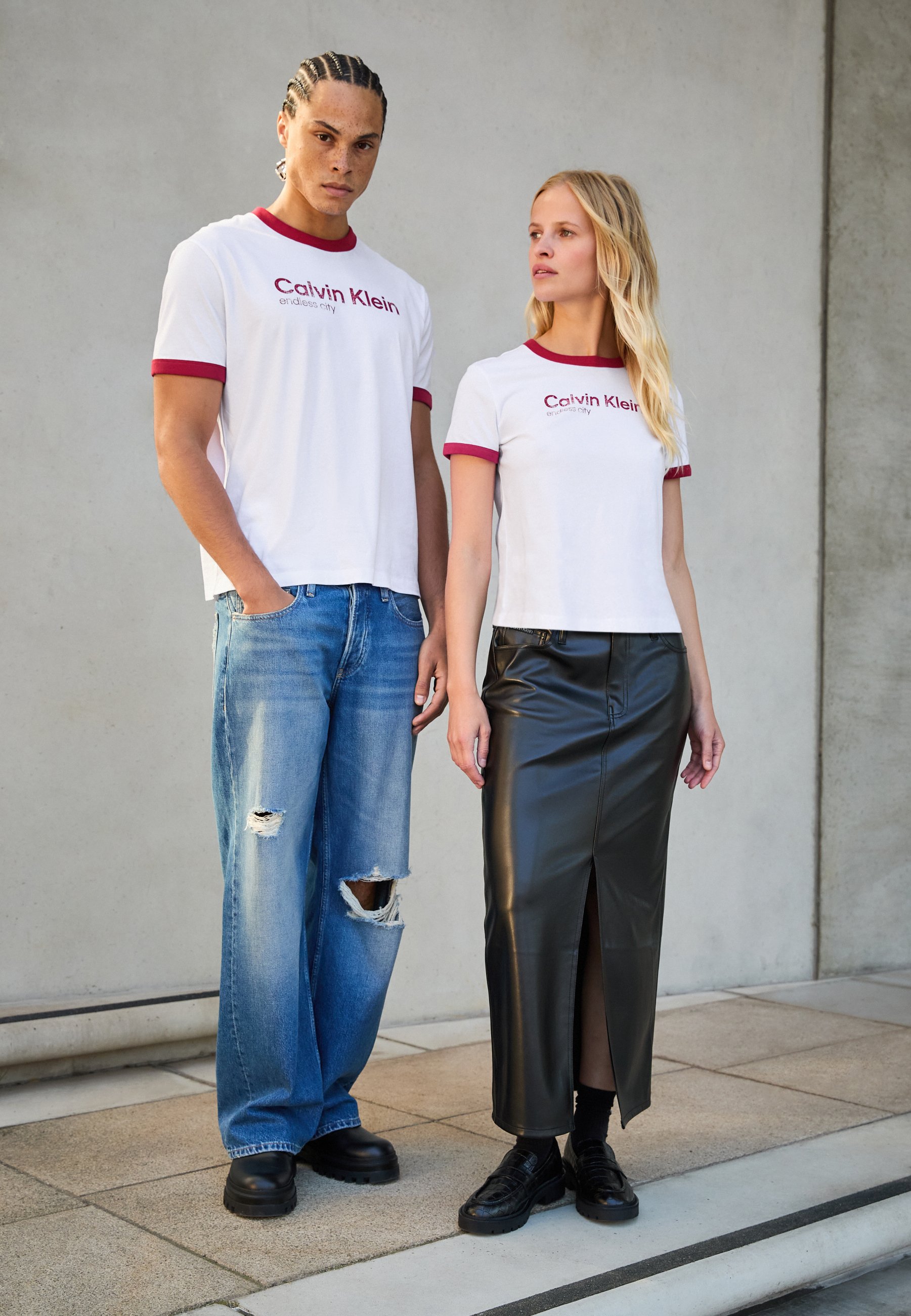 売れ筋商品|||カルバンクライン Tシャツ レディース トップス EXCLUSIVE ENDLESS CITY GRAPHIC BABY TEE - Print T-shirt - bright white Calvin Klein Jeans EXCLUSIVE ENDLESS CITY GRAPHIC TEE UNISEX
