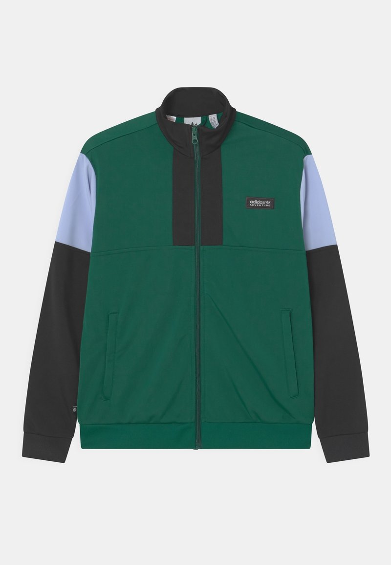 adidas Originals TRACK UNISEX - Mikina na zip - dark green/black/blue dawn